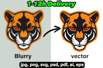 manually vector trace logo, recreate image, edit, fix, redraw, and revamp design