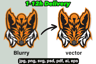 manually vector trace logo, recreate image, edit, fix, redraw, and revamp design