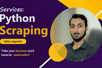 do web scraping using python scripts, data scraper, website crawler
