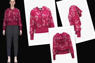 make 3d garment, 3d fashion, 3d clothing, 3d animation , 3d apparel