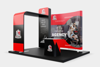 design trade show booth and backdrop for your exhibition