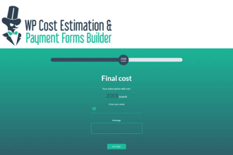 develop wp cost estimation and payment form for wordpress website