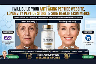 build anti aging longevity peptide store skin health ecommerce peptide website