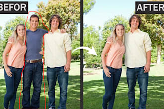 do add or remove person or object remove and edit photo