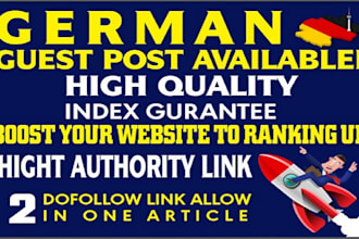 provide high authority white hat dofollow seo german guest post backlinks