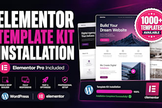 install any elementor template kit on your wordpress website