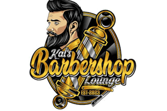 create an amazing barbershop logo or icon using the source file