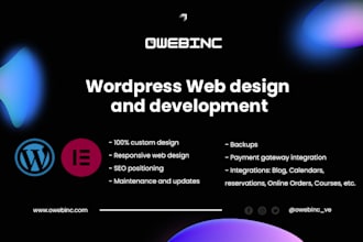 design website in wordpress and elementor