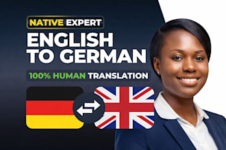 provide manual english to german translation as a native