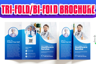 design medical trifold bifold brochure product catalog company annual report pdf