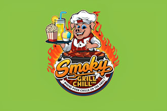 create unique restaurant drinks and food logo design