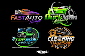 create amazing logo racing, automotive with 3d style