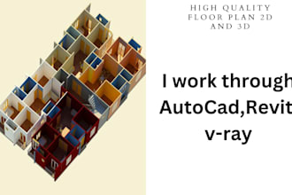 draw professional autocad 2d floor plan, elevation, section