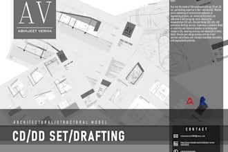 do construction documentation and permit drawings in autocad, bim services