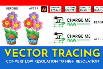 do professional vector tracing, redesign, or logo conversion