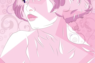 do amazing flat abstract portraits