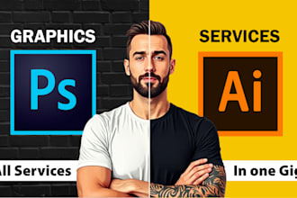 do any graphic design job in illustrator and photoshop