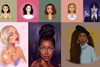 draw portrait sketches for you and your family avatars and photos