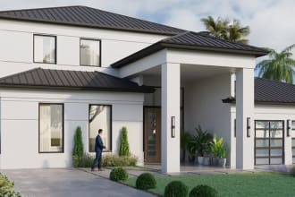 do 3d cgi modeling and rendering of commercial residential exterior space