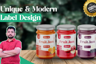 do modern unique label design for jam, coffee, peanut butter