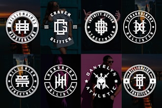 design clothing brand initial letters monogram urban streetwear y2k badge logo