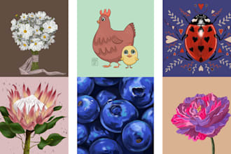 draw botanical and nature illustrations for you and your business
