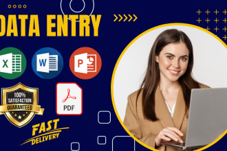 do data entry, handwriting assignments, pdf conversion, copy paste work