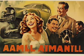 retro vintage film poster, vintage movie poster, bespoke retro poster design