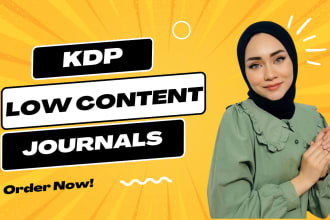 write and design a KDP low content journal or book