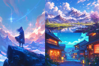 create stunning anime landscape and scenery art