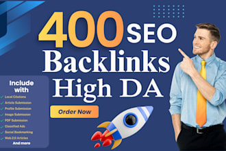 400 SEO backlinks white hat link building for google ranking