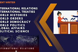 write on international relations and political articles