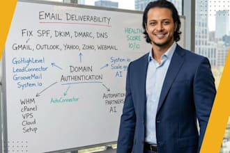fix spf, dkim, dmarc, dns, emails going to spam, deliverability of any platforms