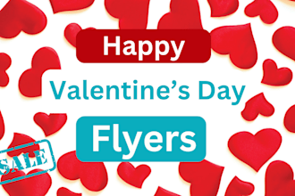 create valentine day cards flyers sale social media posts