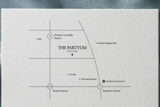 design a simple map for invitation, wedding, event, etc