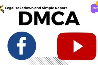 send dmca takedown notice to youtube and facebook