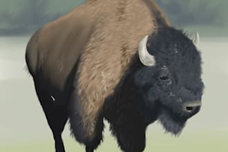 draw a digital animal illustration