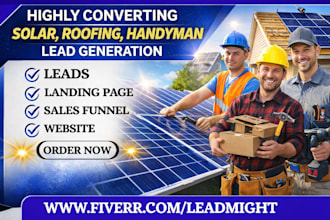 generate solar leads build roofing hvac handyman photovoltaic homeowner website