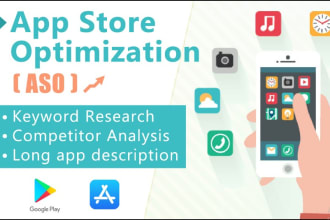 boost app rank in google store and app store with aso keywords,des optimization