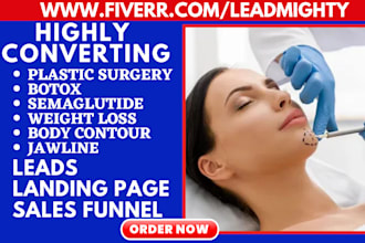 generate plastic surgery lead skincare bbl weight loss semaglutide landing page