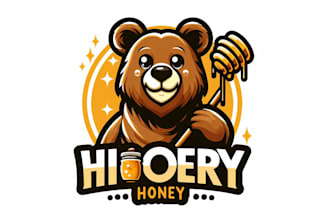 design outstanding bear honey mascot logo design for your company