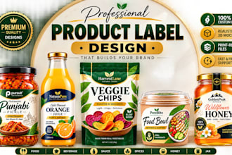 design product label and packaging for food, honey, spice label