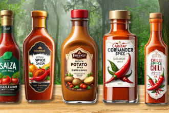 make logo and label for spice, salsa,jar, sauce, pikliz, packing, coffee bag