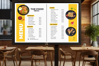 design restaurant TV screen food menu