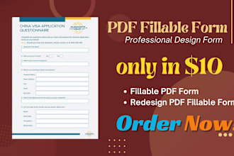 create a professional PDF fillable form within 1 hour