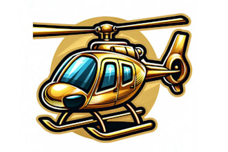 design super golden helicopter mascot logo design   for your company