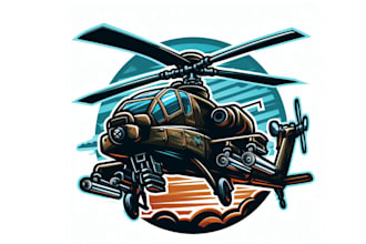 creative modern attack helicopter mascot logo design for your business
