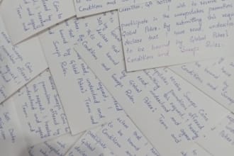 handwritten cards, letters, notes with beautiful handwriting