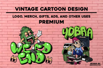vintage cartoon design in 24 hours