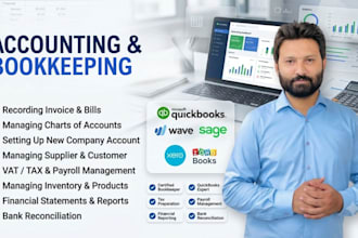 do accounting and bookkeeping in quickbooks, xero, and zoho books
